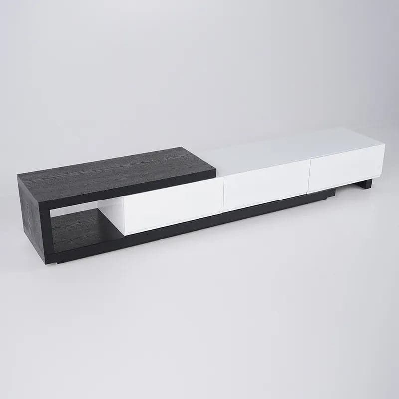 Modern TV Stand Retracted and Extendable 3-Drawer Media Console for TV Up to 80 Inches