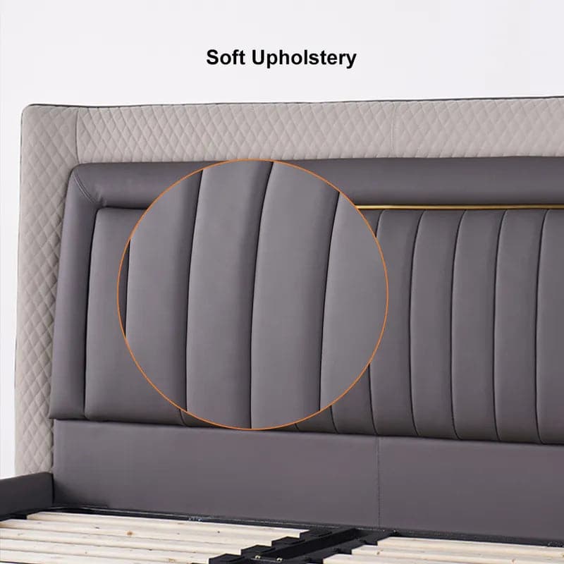 Modern Upholstered Cal King Bed Platform Bed Frame with Wingback Headboard