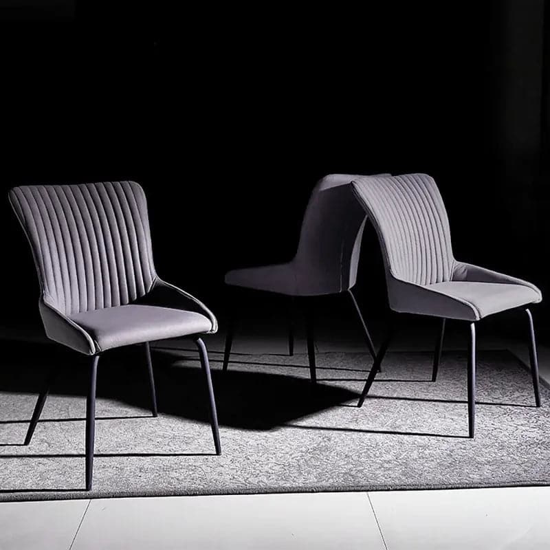 Chaise de salle à manger rembourrée moderne (ensemble de 2) en gris