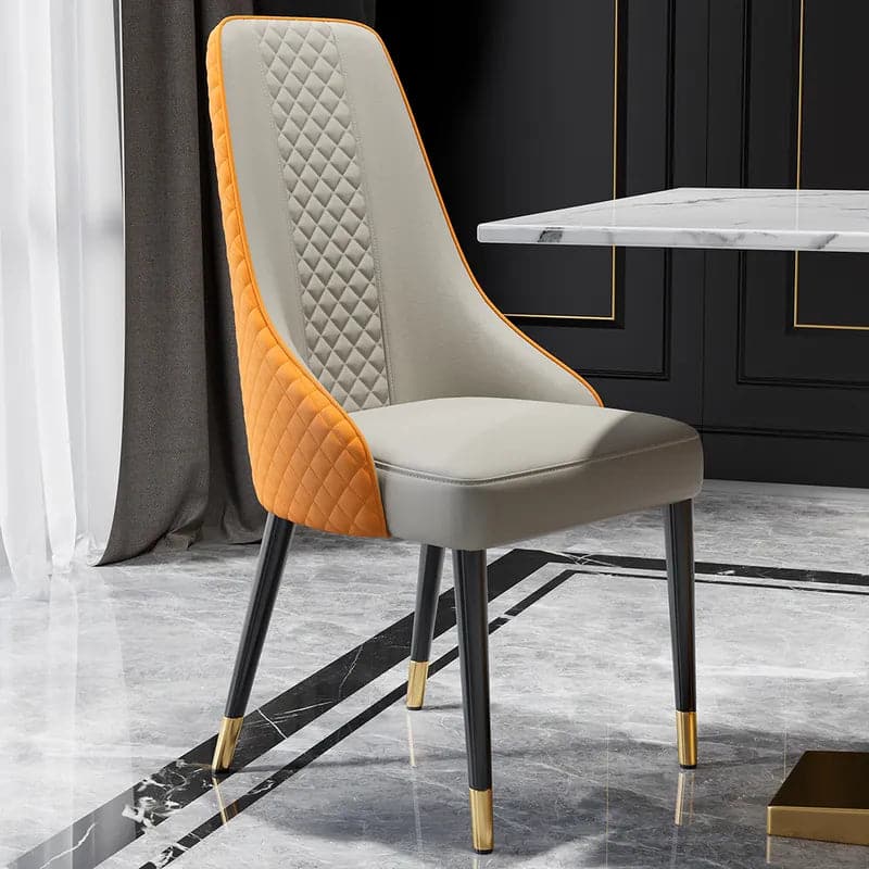 Orange leather dining outlet chairs