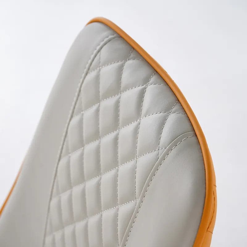 Modern Upholstered Dining Chair Faux Leather High Back Deep Orange Set of 2#Deep Orange