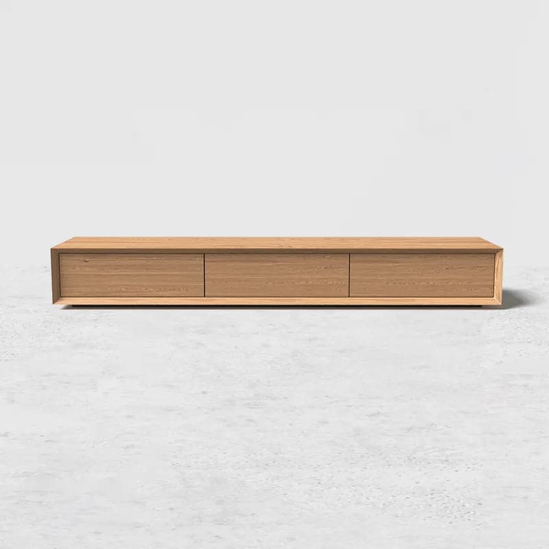 Modern Walnut Rectangular TV Stand Wood Media Console 3 Drawers for TVs Up to 78 Inches#Walnut