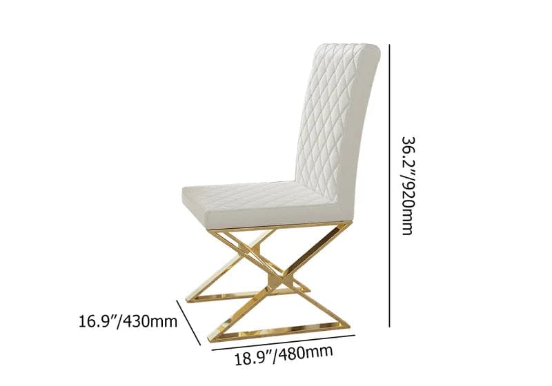 White dining outlet chair gold legs