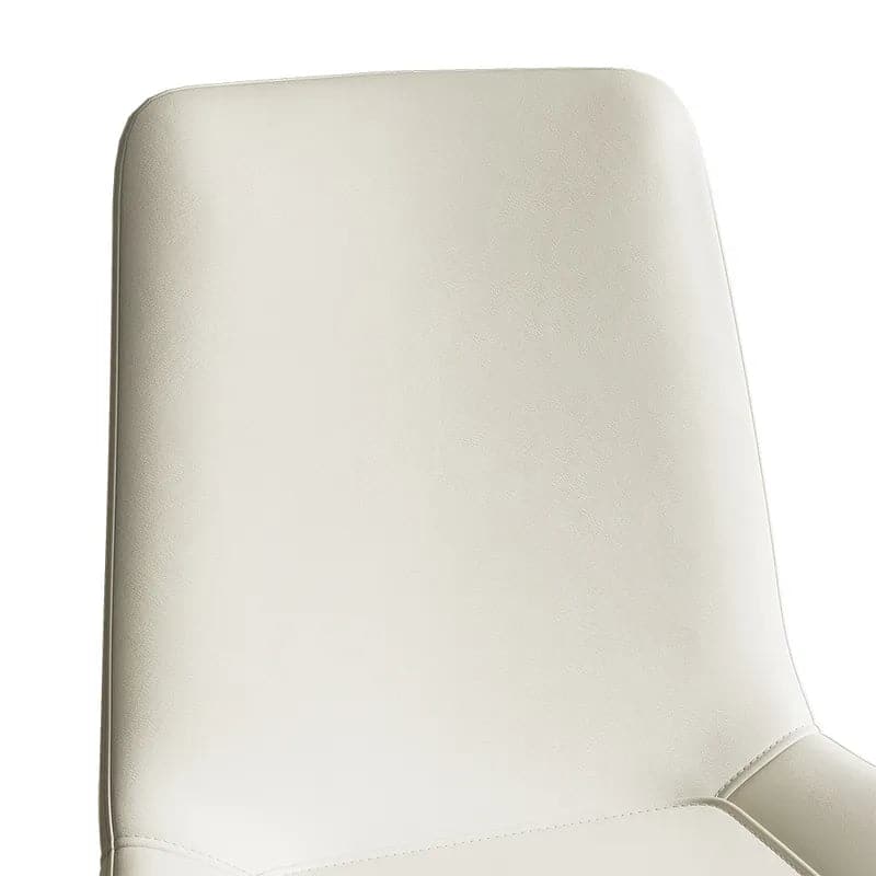 ModernWhiteUpholsteredDiningChairsPULeatherSetof2#White