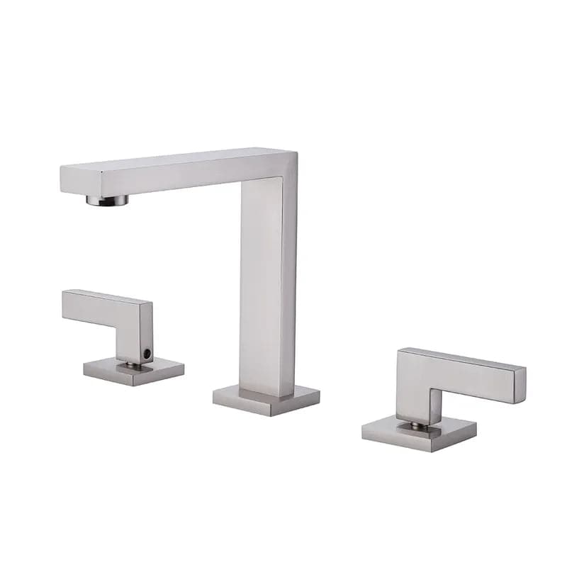 Modern Widespread Brushed Nickel Bathroom Sink Faucet Double Handle Solid Brass#Brushed Nickel