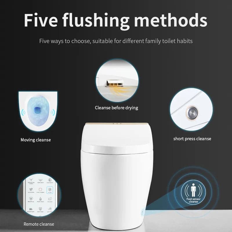 One-Piece Elongated Smart Toilet Floor Mounted Automatic Toilet Self-Clean