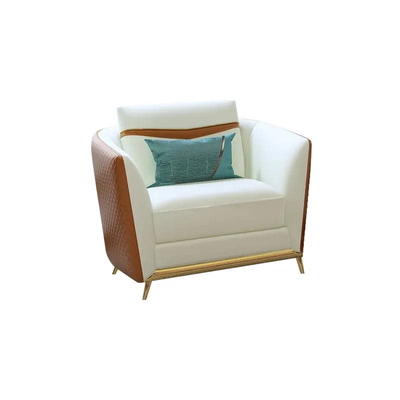 Canapé de salon en simili cuir orange avec canapé simple et causeuse, ensemble de 3