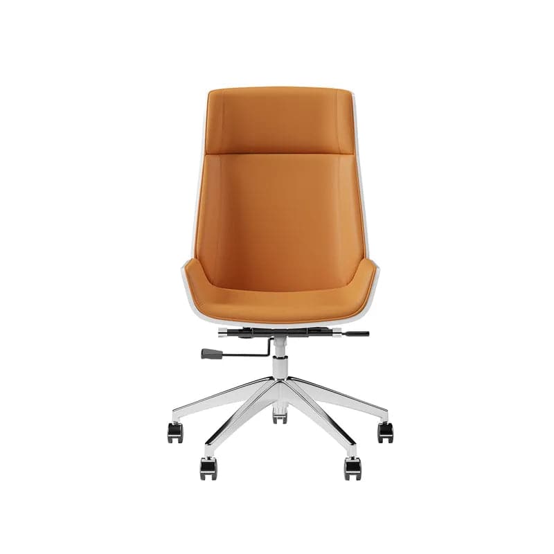 Orange&Black Faux Leather Office Chair Desk Chair with Wheels & Adjustable Height#Orange