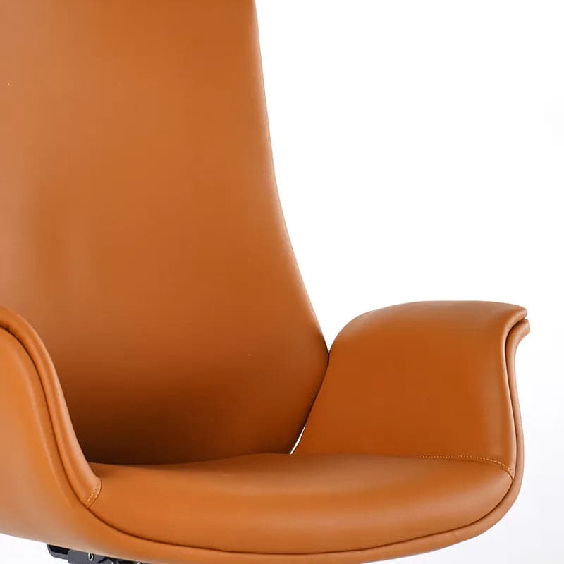 Chaise de bureau orange pour bureau, chaise de travail pivotante en cuir PU rembourrée