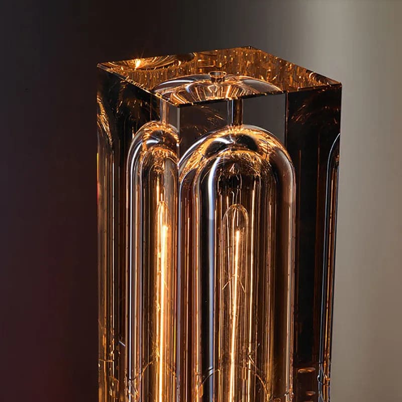 Lampe de table postmoderne à 1 lumière en cristal avec interrupteur marche/arrêt en laiton antique