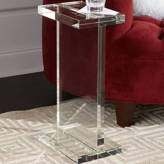 Table d'appoint carrée en acrylique transparent, table d'appoint moderne