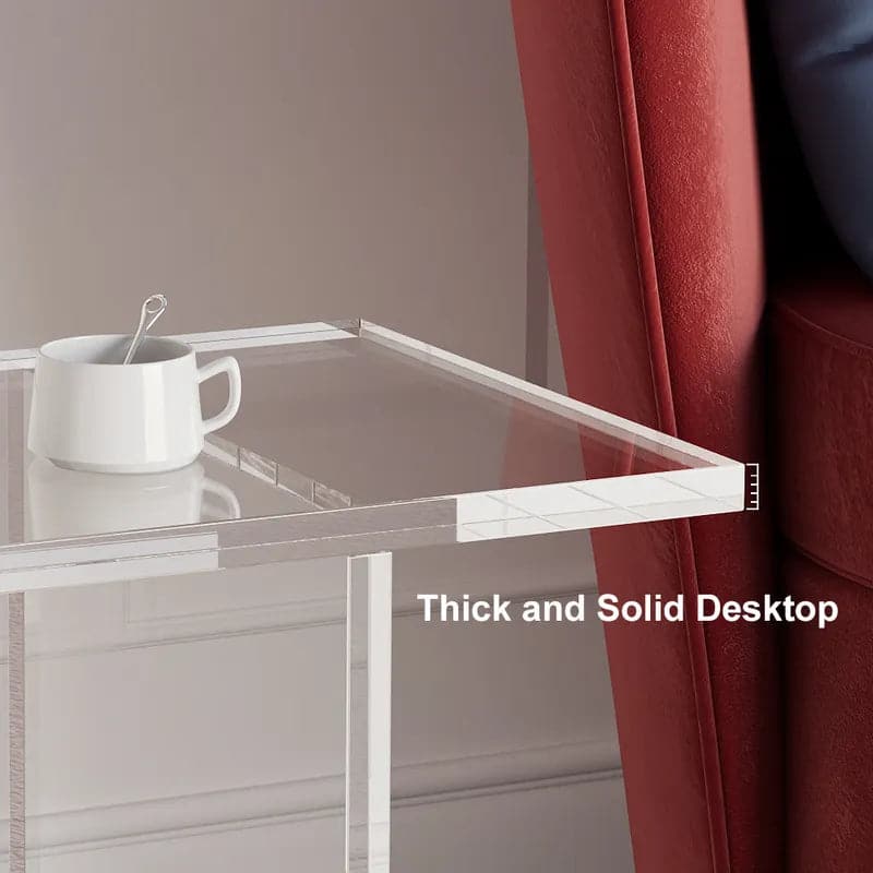 Square Clear Acrylic End Table Modern Side Table