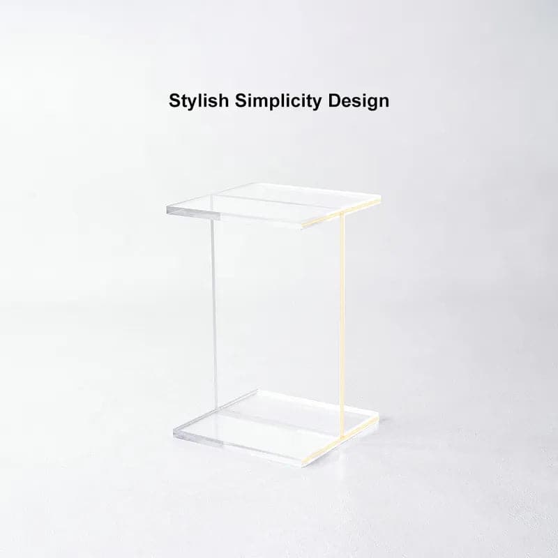 Square Clear Acrylic End Table Modern Side Table