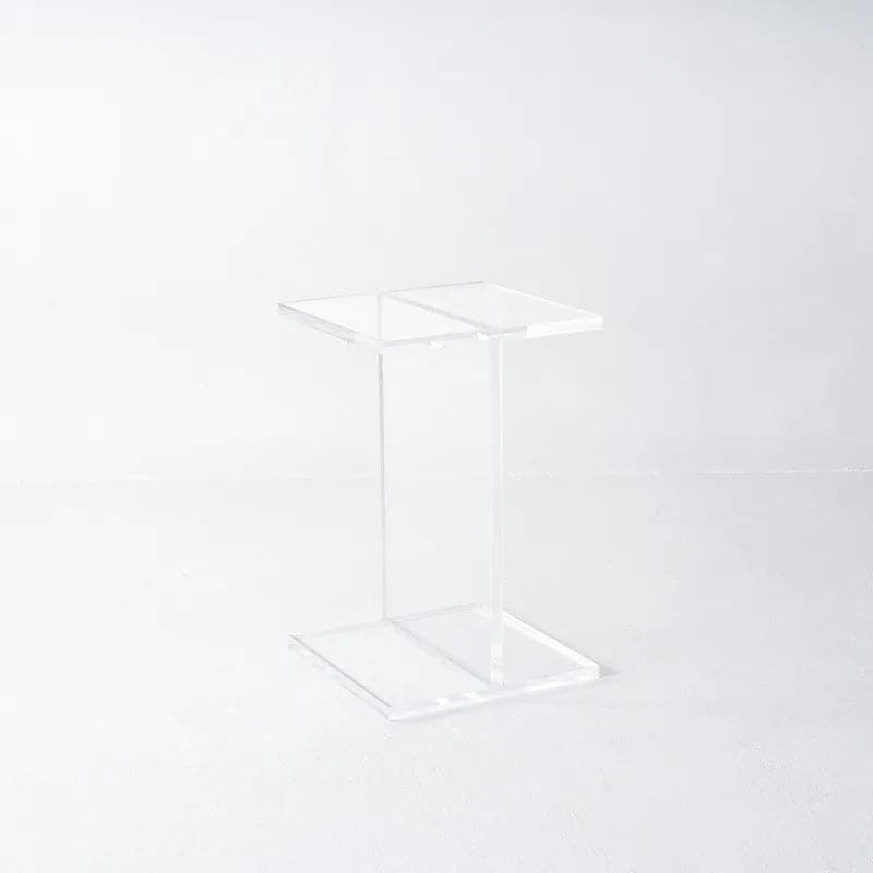 Square Clear Acrylic End Table Modern Side Table