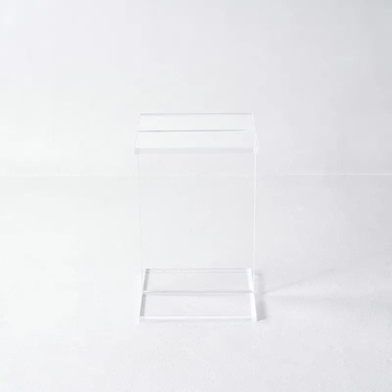 Square Clear Acrylic End Table Modern Side Table