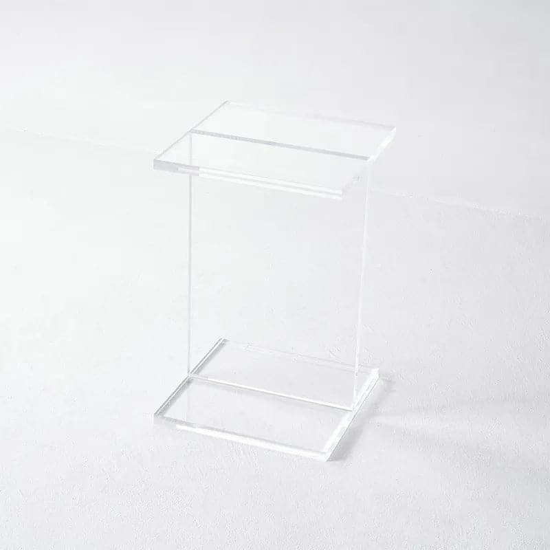 Table d'appoint carrée en acrylique transparent, table d'appoint moderne