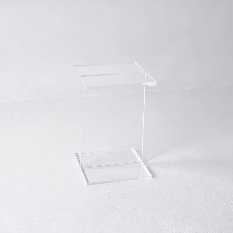 Table d'appoint carrée en acrylique transparent, table d'appoint moderne