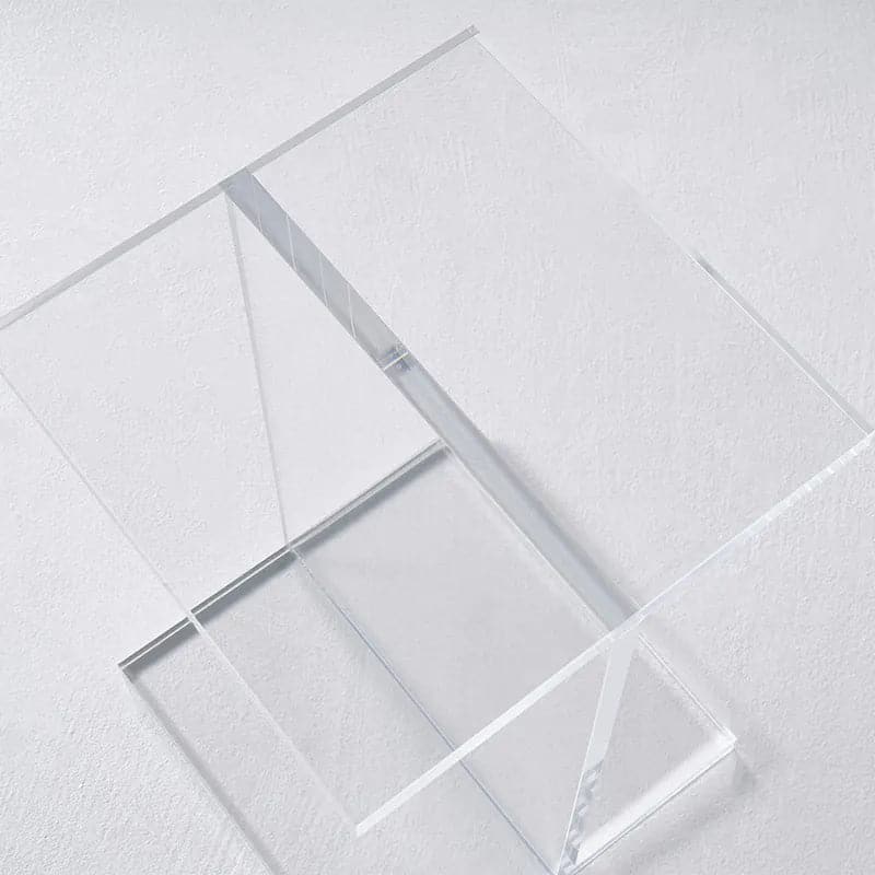 Square Clear Acrylic End Table Modern Side Table