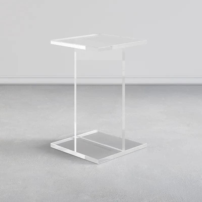 Table d'appoint carrée en acrylique transparent, table d'appoint moderne