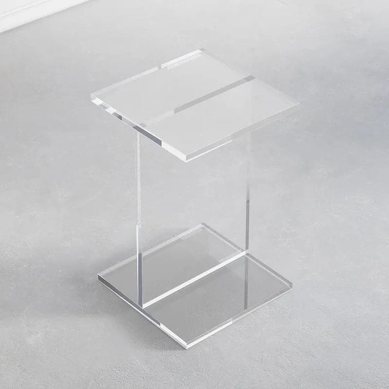 Square Clear Acrylic End Table Modern Side Table