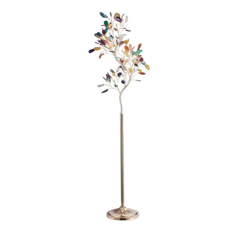 Art Deco 9-Light Agate Tree Floor Lamp with Foot Switch
