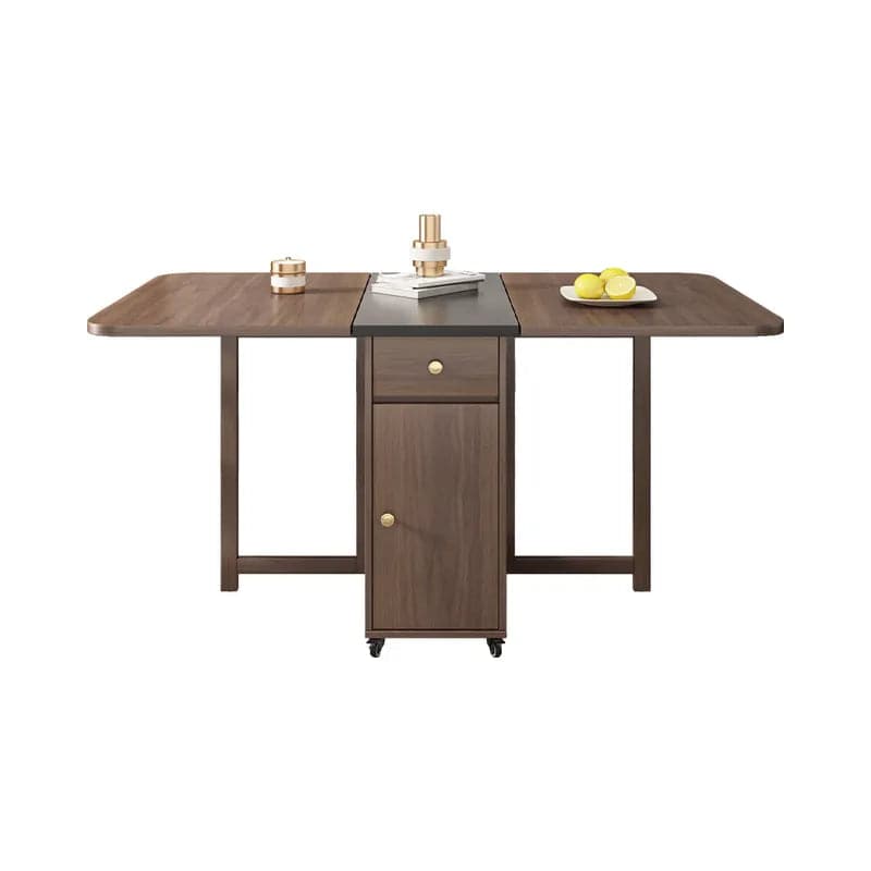 Ensemble de table à manger rectangulaire moderne 5 pièces de 59 po en bois de frêne pliable en noyer