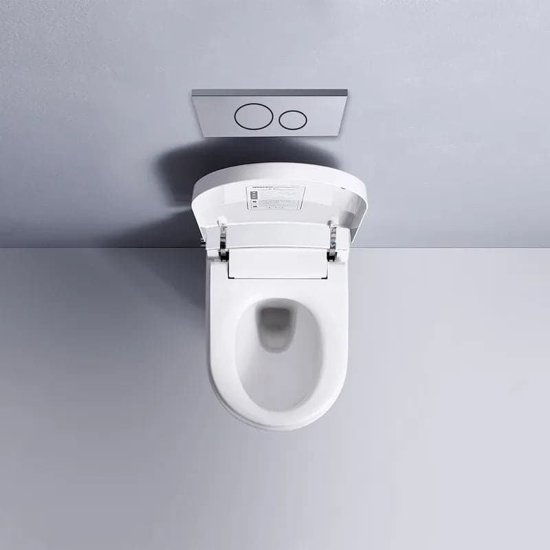 White Elongated Smart One-Piece Wall Mounted Automatic Toilet with In-Wall Tank