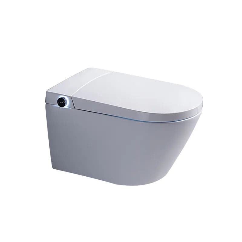 White Elongated Smart One-Piece Wall Mounted Automatic Toilet with In-Wall Tank