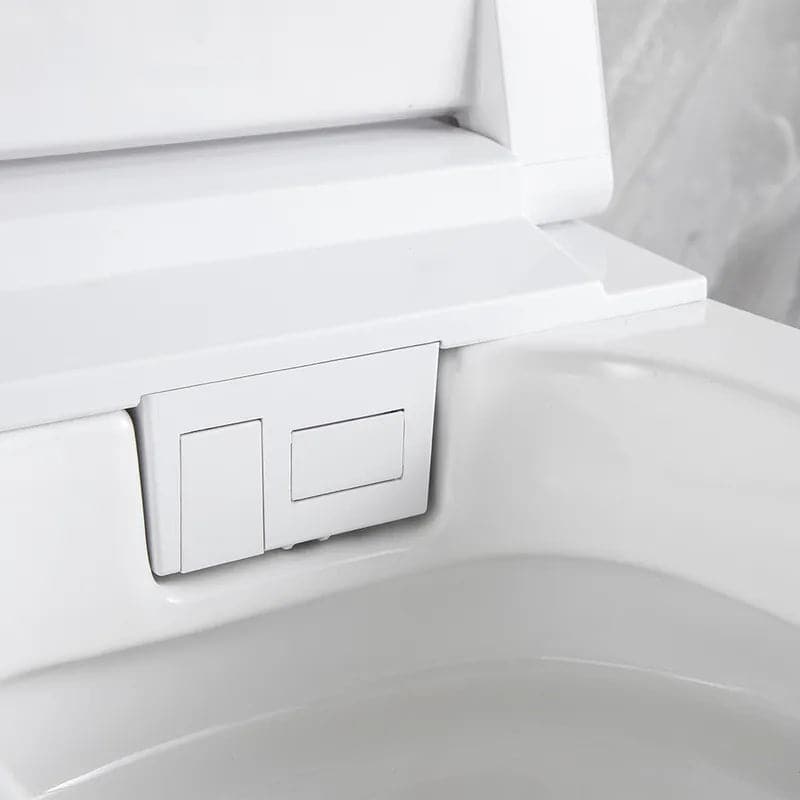 Toilette carrée monobloc intelligente blanche avec télécommande et couvercle automatique