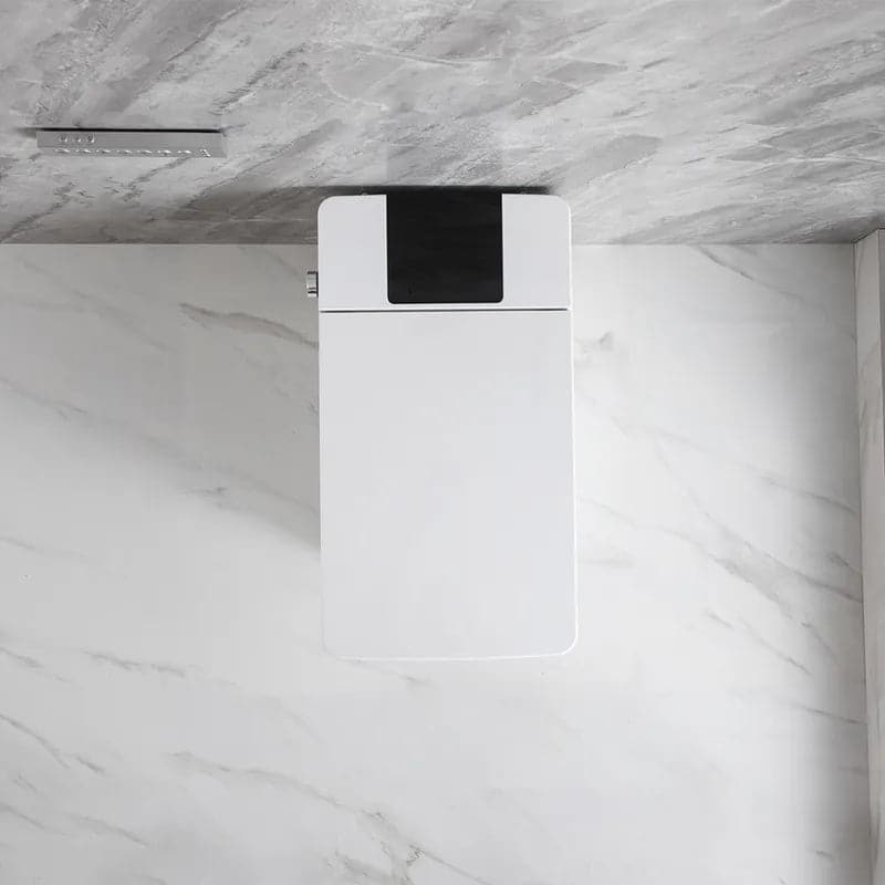 Toilette carrée monobloc intelligente blanche avec télécommande et couvercle automatique