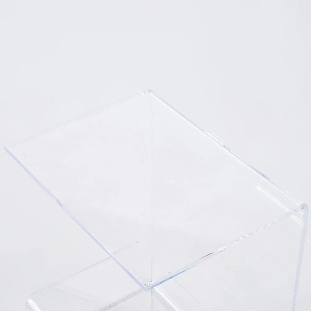 Modern Clear Acrylic End Table with Storage C-Shaped Side Table