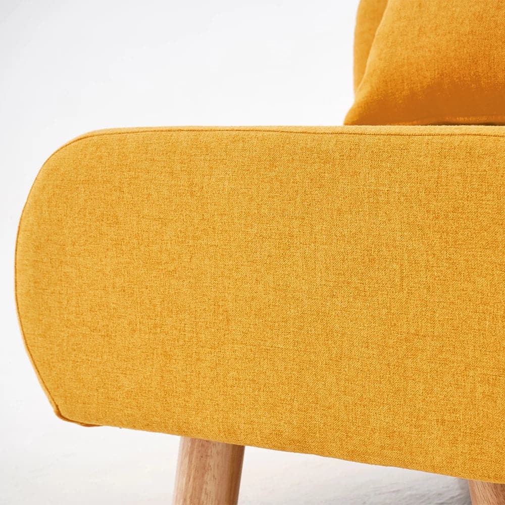 Modern Yellow Accent Chair with Cotton and Linen Upholstered and Pillow Included